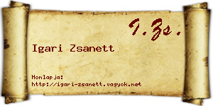 Igari Zsanett névjegykártya